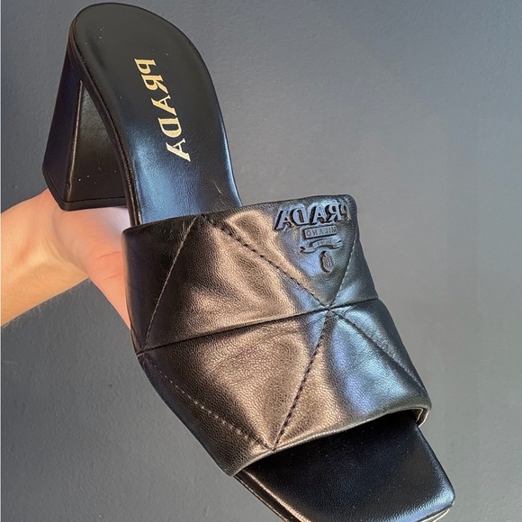 Prada Metallic Mules with Luxe Textural Design - Picture 4 of 4